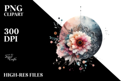 Boho Flower of Splashes, Transparent PNG Product Image 2
