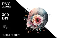 Boho Flower of Splashes, Transparent PNG Product Image 2