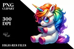 Vibrant Cute Unicorn Running PNG Product Image 1