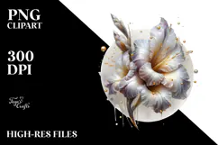 Glossy Gladiolus with Golden Insertions, PNG Product Image 2