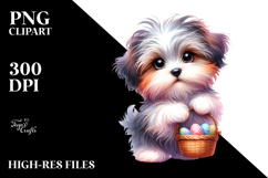 Baby Havanese with Easter Basket PNG Product Image 2