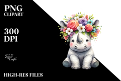 Cartoon Rhino Flower Crown Product Image 2