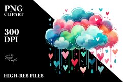 Colorful Cloud Hearts PNG Product Image 2