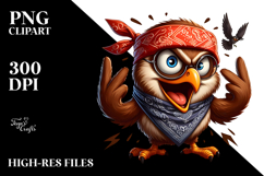 Silly Cartoon Owl with Bandana PNG Product Image 2
