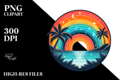 Retro Tropical Rainbow Sunset, 20 oz Tumbler Product Image 2