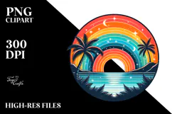 Retro Tropical Rainbow Sunset, 20 oz Tumbler Product Image 2