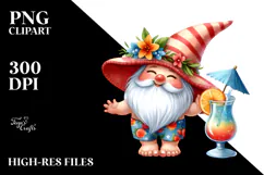 Whimsical Gnome Drinking Cocktail PNG Product Image 2