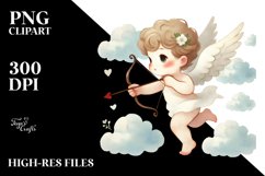 Simple Washed Watercolor Cupid PNG Product Image 2