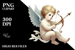 Simple Washed Watercolor Cupid PNG Product Image 2