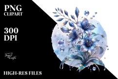 Glossy Lobelia Watercolor Clipart Product Image 1