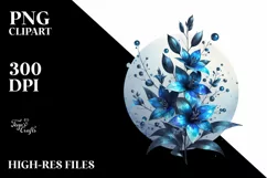 Glossy Lobelia Watercolor Clipart Product Image 1