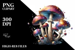 Shiny Watercolor Mushroom Splash PNG Product Image 3