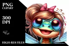 Funny Cute Dragonfly Smiling Watercolor Clipart Product Image 3