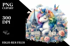 Scenic Baby Unicorn PNG Product Image 1