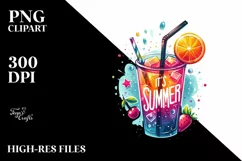 Juicy Cold Drink It's Summer PNG Product Image 1