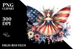 Magical Vintage Fairy USA Flag Product Image 1