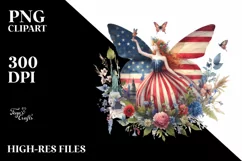 Magical Vintage Fairy USA Flag Product Image 1
