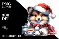 Shetland Sheepdog in Winter, High-Res PNG Product Image 1