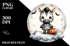 Cute Baby Zebra Dressed for Halloween PNG Product Image 3