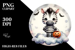 Cute Baby Zebra Dressed for Halloween PNG Product Image 2