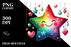 Colorful Star Painted PNG Product Image 2