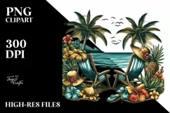 Vintage Tropical Island Beach Chairs | Clipart Product Image 3