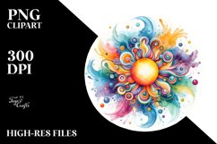 Colorful Vibrant Sun Watercolor Splash Product Image 1