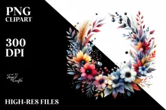 Wild Flowers Watercolor Clipart Product Image 3