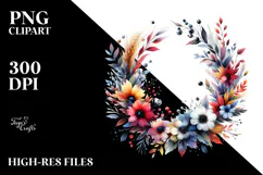 Wild Flowers Watercolor Clipart Product Image 2
