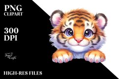 Colorful Small Baby Tiger | Watercolor Product Image 1