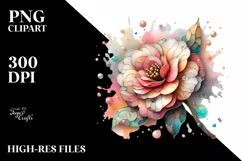 Abstract Wooden Camellia PNG Product Image 3