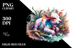 Colorful Baby Cow in Louisiana Bayou Product Image 2