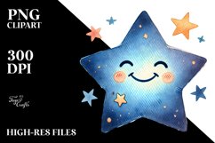 Simple Smiling Star Sublimation PNG Product Image 2