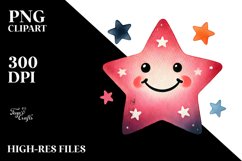 Simple Smiling Star Sublimation PNG Product Image 2