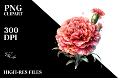 Carnation with Metallic Insertions PNG Product Image 2