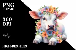 Colorful Baby Cow with Flower Garland Product Image 1