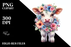 Colorful Baby Cow with Flower Garland Product Image 1