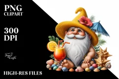 Digital Gnome Beach Wear Yellow Hat Cocktail | Clipart Product Image 3