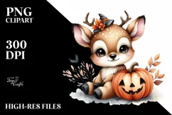 Baby Deer with Pumpkin, PNG Product Image 1
