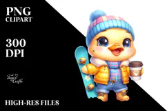Vibrant Smiling Cute Baby Duck PNG Product Image 2