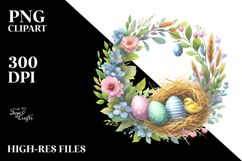 Easter Watercolor Wreath PNG Product Image 2