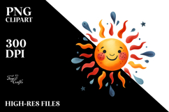 Smiling Whimsical Sun PNG Product Image 2