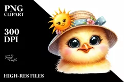 Funny Chick Portrait Sun Hat | Sublimation | Clipart Product Image 1