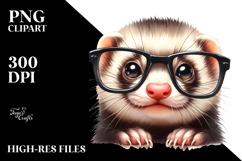 Confused Ferret Portrait | Clipart Product Image 2