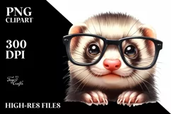 Confused Ferret Portrait | Clipart Product Image 1