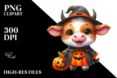 Cute Baby Cow in Halloween Costume PNG Product Image 2