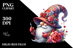 Valentines Gnome with Highland Calf PNG Product Image 2