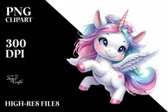 Dancing Cute Baby Unicorn | Sublimation | Clipart Product Image 1