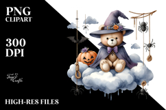 Halloween Bear Sitting on Cloud PNG Product Image 2
