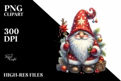 Detailed Christmas Gnome, PNG Product Image 3